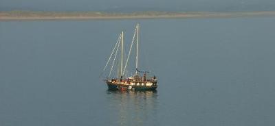 Llanddwyn Island - Unwrecked Sailing Boat