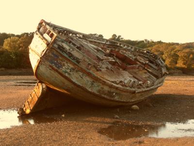 Dulas Lagoon Wrecked Boat