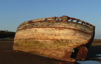 Abandoned Fishing Boat on Dulas Lagoon, Anglesey