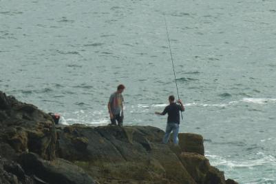 Fishing off Cable Bay, Rhosneigr